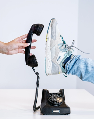 Bellen met schoenen