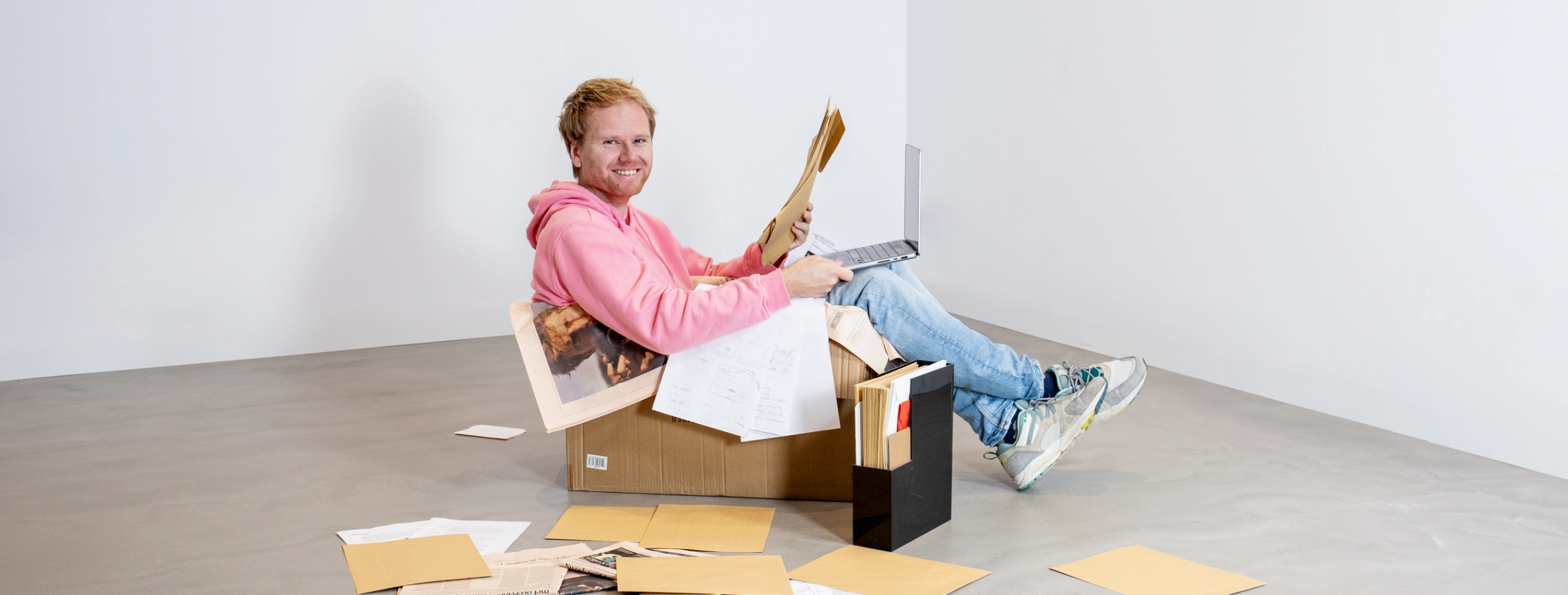 Projectmanager Lennart in doos