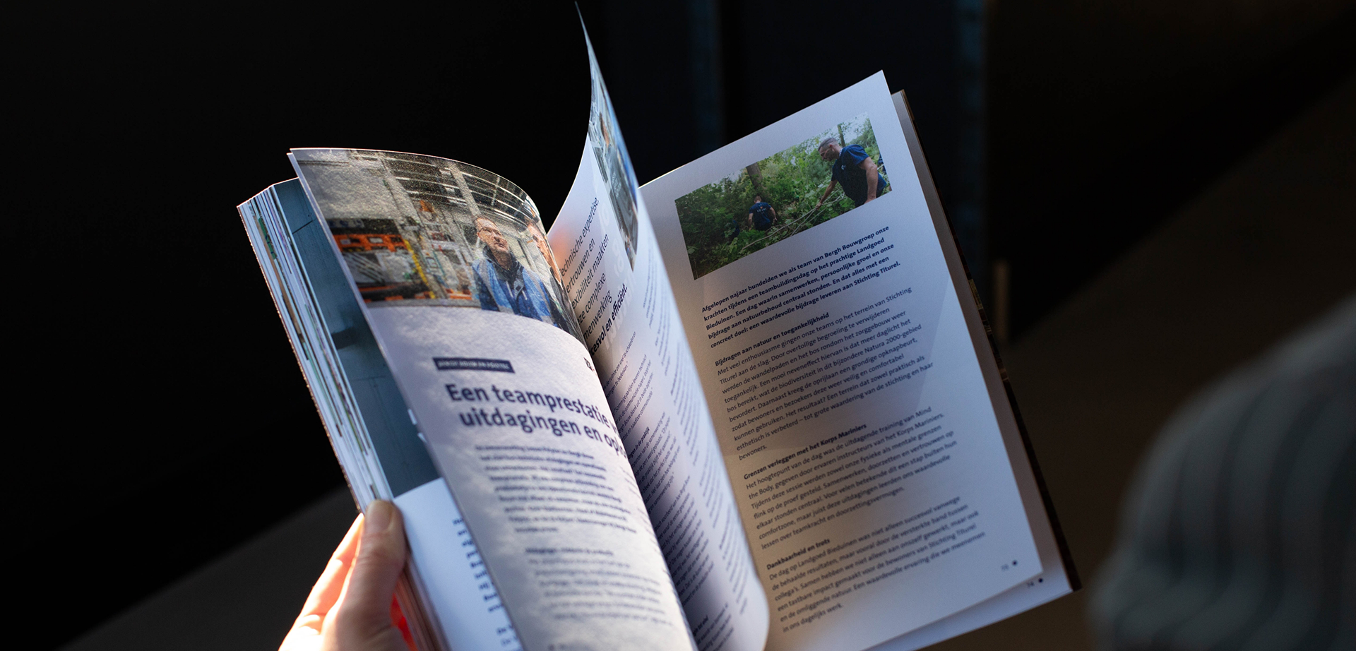 Bergh Bouw Magazine Case bladeren spread teamprestatie