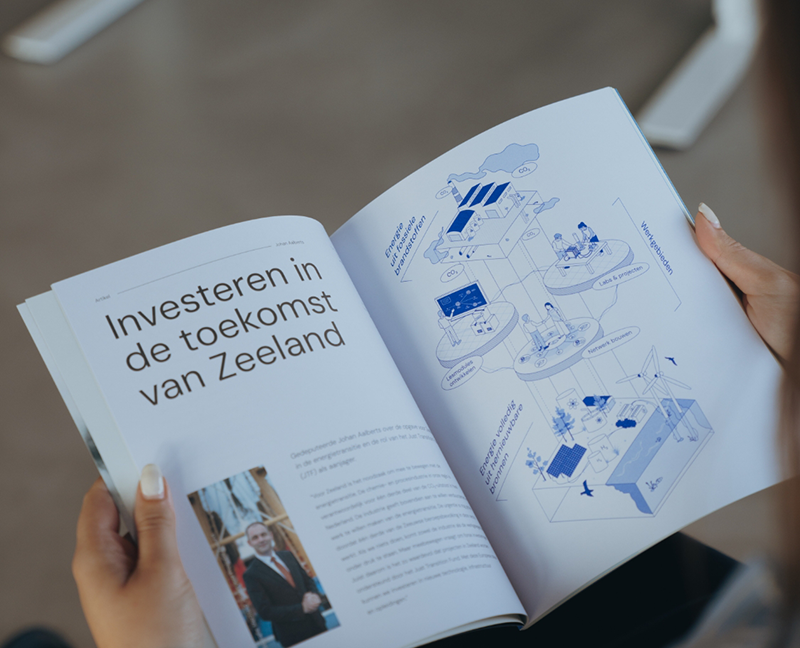 Spread with infographic Pulse magazine